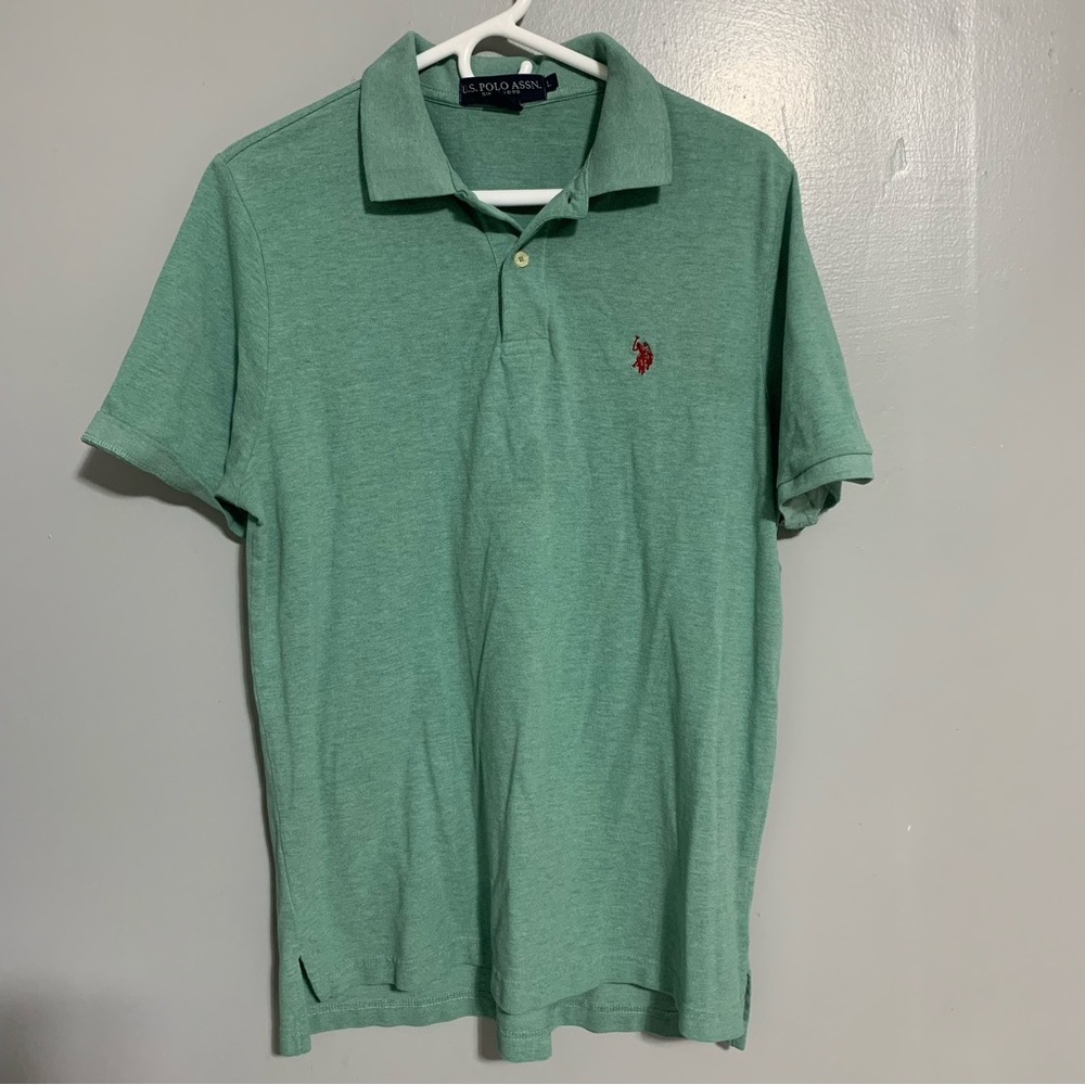 U.S Polo Assn‎ Men’s Green Regular Fit Cotton Mesh Polo Shirt Logo Ponny Size L